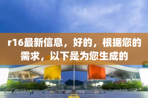 r16最新信息，好的，根據您的需求，以下是為您生成的
