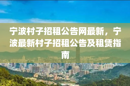 寧波村子招租公告網(wǎng)最新，寧波最新村子招租公告及租賃指南