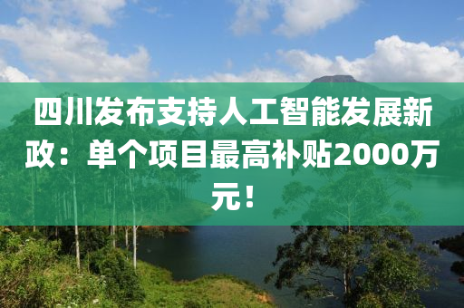 四川發(fā)布支持人工智能發(fā)展新政：?jiǎn)蝹€(gè)項(xiàng)目最高補(bǔ)貼2000萬(wàn)元！