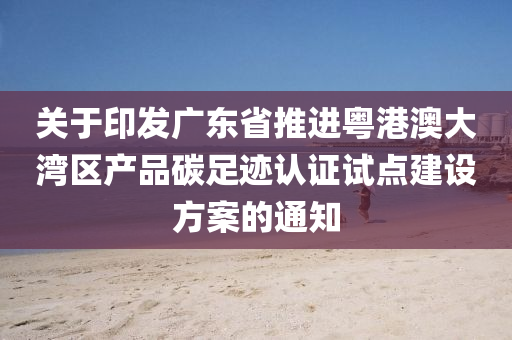 關于印發(fā)廣東省推進粵港澳大灣區(qū)產(chǎn)品碳足跡認證試點建設方案的通知