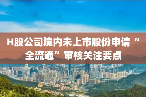 H股公司境內(nèi)未上市股份申請“全流通”審核關(guān)注要點