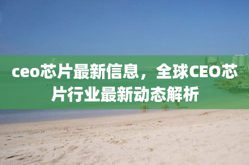 ceo芯片最新信息，全球CEO芯片行業(yè)最新動態(tài)解析