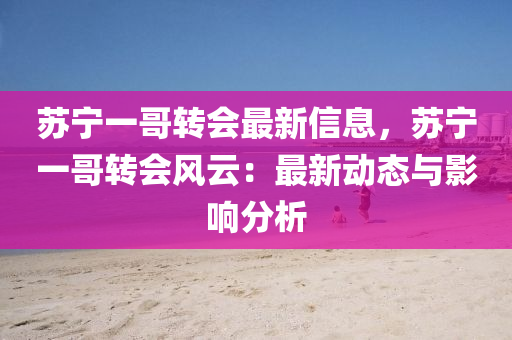 蘇寧一哥轉(zhuǎn)會最新信息，蘇寧一哥轉(zhuǎn)會風(fēng)云：最新動態(tài)與影響分析