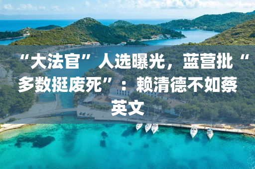 “大法官”人選曝光，藍(lán)營批“多數(shù)挺廢死”：賴清德不如蔡英文