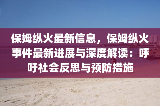保姆縱火最新信息，保姆縱火事件最新進(jìn)展與深度解讀：呼吁社會(huì)反思與預(yù)防措施