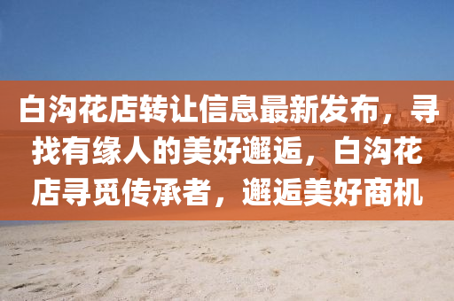 白溝花店轉(zhuǎn)讓信息最新發(fā)布，尋找有緣人的美好邂逅，白溝花店尋覓傳承者，邂逅美好商機(jī)