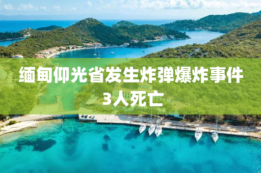 緬甸仰光省發(fā)生炸彈爆炸事件 3人死亡