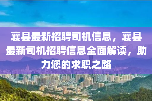 襄縣最新招聘司機信息，襄縣最新司機招聘信息全面解讀，助力您的求職之路