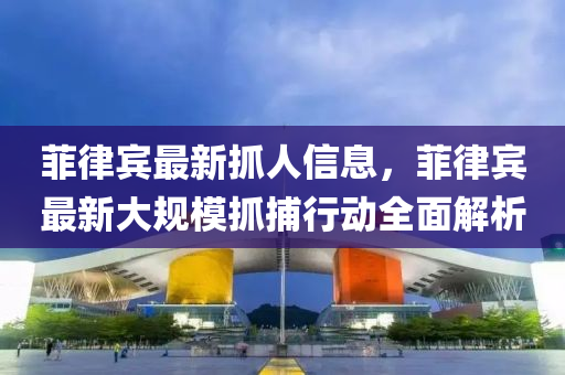 菲律賓最新抓人信息，菲律賓最新大規(guī)模抓捕行動全面解析