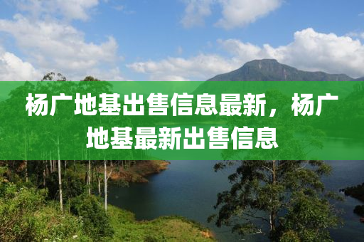 楊廣地基出售信息最新，楊廣地基最新出售信息