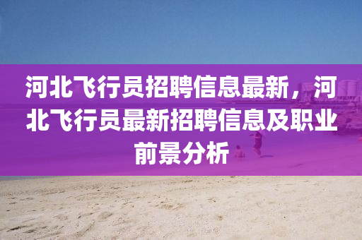 河北飛行員招聘信息最新，河北飛行員最新招聘信息及職業(yè)前景分析