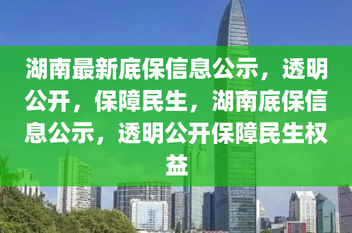 湖南最新底保信息公示，透明公開，保障民生，湖南底保信息公示，透明公開保障民生權(quán)益