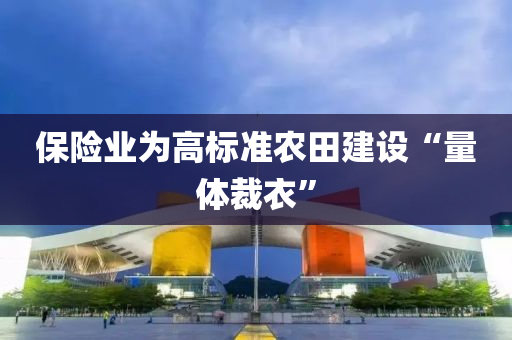 保險業(yè)為高標準農(nóng)田建設“量體裁衣”