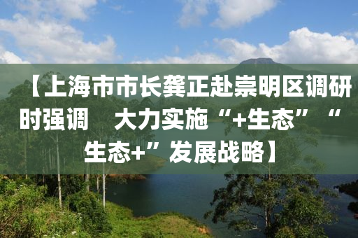 【上海市市長龔正赴崇明區(qū)調(diào)研時強調(diào)　大力實施“+生態(tài)”“生態(tài)+”發(fā)展戰(zhàn)略】