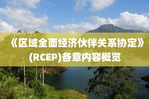 《區(qū)域全面經(jīng)濟(jì)伙伴關(guān)系協(xié)定》(RCEP)各章內(nèi)容概覽