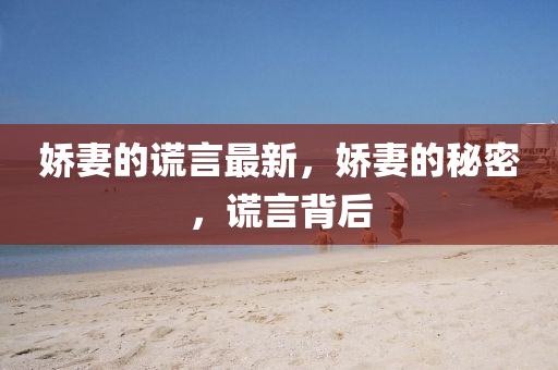 嬌妻的謊言最新，嬌妻的秘密，謊言背后