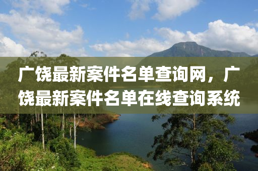 廣饒最新案件名單查詢網(wǎng)，廣饒最新案件名單在線查詢系統(tǒng)
