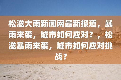 松滋大雨新聞網(wǎng)最新報道，暴雨來襲，城市如何應(yīng)對？，松滋暴雨來襲，城市如何應(yīng)對挑戰(zhàn)？