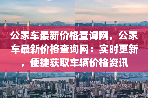 公家車最新價格查詢網(wǎng)，公家車最新價格查詢網(wǎng)：實時更新，便捷獲取車輛價格資訊