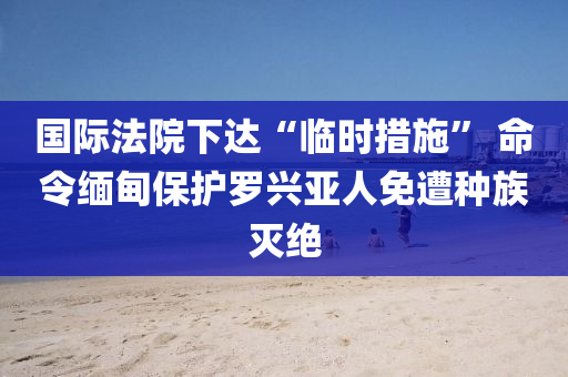 國際法院下達“臨時措施” 命令緬甸保護羅興亞人免遭種族滅絕