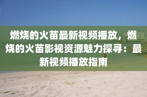 燃燒的火苗最新視頻播放，燃燒的火苗影視資源魅力探尋：最新視頻播放指南