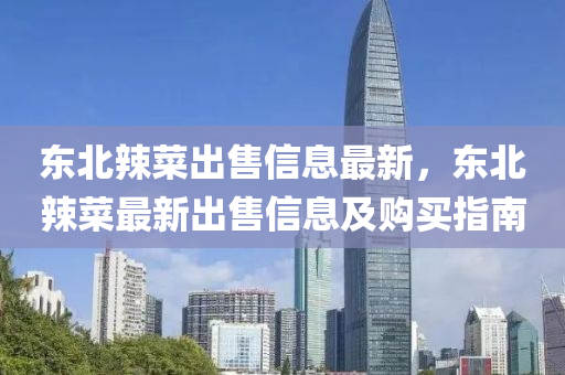 東北辣菜出售信息最新，東北辣菜最新出售信息及購買指南