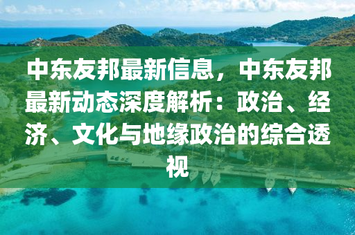 中東友邦最新信息，中東友邦最新動態(tài)深度解析：政治、經(jīng)濟(jì)、文化與地緣政治的綜合透視