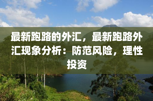 最新跑路的外匯，最新跑路外匯現(xiàn)象分析：防范風(fēng)險(xiǎn)，理性投資