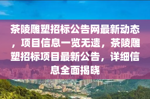 茶陵雕塑招標(biāo)公告網(wǎng)最新動(dòng)態(tài)，項(xiàng)目信息一覽無遺，茶陵雕塑招標(biāo)項(xiàng)目最新公告，詳細(xì)信息全面揭曉