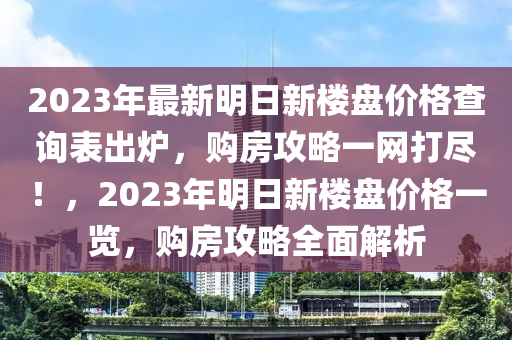 2023年最新明日新樓盤(pán)價(jià)格查詢(xún)表出爐，購(gòu)房攻略一網(wǎng)打盡！，2023年明日新樓盤(pán)價(jià)格一覽，購(gòu)房攻略全面解析