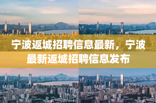 寧波返城招聘信息最新，寧波最新返城招聘信息發(fā)布
