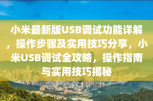 小米最新版USB調(diào)試功能詳解，操作步驟及實(shí)用技巧分享，小米USB調(diào)試全攻略，操作指南與實(shí)用技巧揭秘
