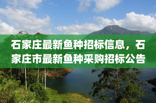石家莊最新魚種招標信息，石家莊市最新魚種采購招標公告
