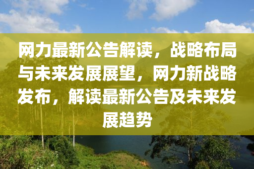 網(wǎng)力最新公告解讀，戰(zhàn)略布局與未來(lái)發(fā)展展望，網(wǎng)力新戰(zhàn)略發(fā)布，解讀最新公告及未來(lái)發(fā)展趨勢(shì)