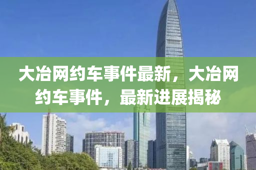 大冶網(wǎng)約車事件最新，大冶網(wǎng)約車事件，最新進(jìn)展揭秘