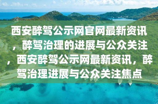 西安醉駕公示網(wǎng)官網(wǎng)最新資訊，醉駕治理的進(jìn)展與公眾關(guān)注，西安醉駕公示網(wǎng)最新資訊，醉駕治理進(jìn)展與公眾關(guān)注焦點(diǎn)