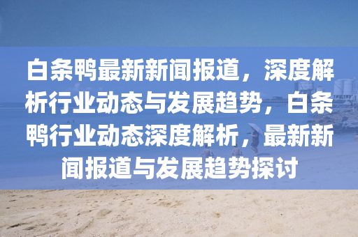 白條鴨最新新聞報道，深度解析行業(yè)動態(tài)與發(fā)展趨勢，白條鴨行業(yè)動態(tài)深度解析，最新新聞報道與發(fā)展趨勢探討