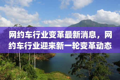 網(wǎng)約車行業(yè)變革最新消息，網(wǎng)約車行業(yè)迎來新一輪變革動態(tài)