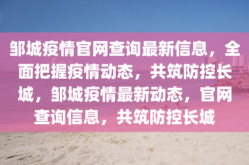 鄒城疫情官網(wǎng)查詢(xún)最新信息，全面把握疫情動(dòng)態(tài)，共筑防控長(zhǎng)城，鄒城疫情最新動(dòng)態(tài)，官網(wǎng)查詢(xún)信息，共筑防控長(zhǎng)城