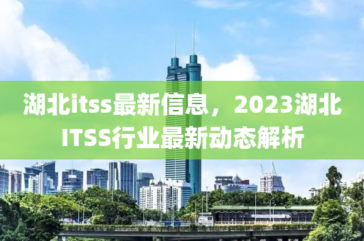 湖北itss最新信息，2023湖北ITSS行業(yè)最新動態(tài)解析