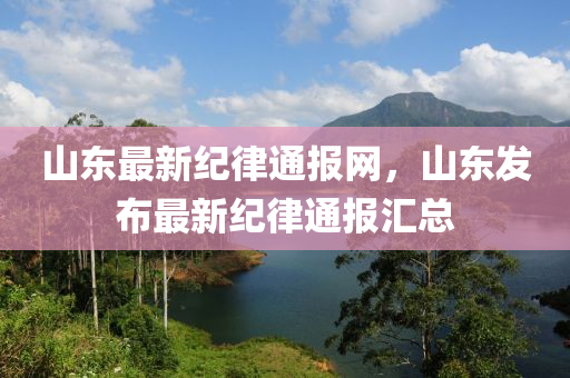 山東最新紀(jì)律通報(bào)網(wǎng)，山東發(fā)布最新紀(jì)律通報(bào)匯總