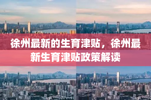 徐州最新的生育津貼，徐州最新生育津貼政策解讀