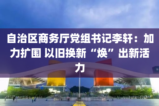 自治區(qū)商務(wù)廳黨組書(shū)記李軒：加力擴(kuò)圍 以舊換新“煥”出新活力