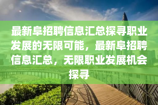 最新阜招聘信息匯總探尋職業(yè)發(fā)展的無限可能，最新阜招聘信息匯總，無限職業(yè)發(fā)展機(jī)會探尋
