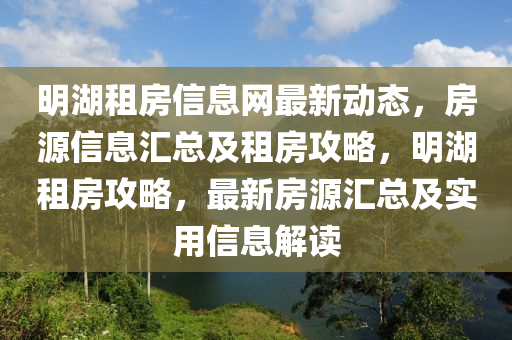 明湖租房信息網(wǎng)最新動態(tài)，房源信息匯總及租房攻略，明湖租房攻略，最新房源匯總及實用信息解讀