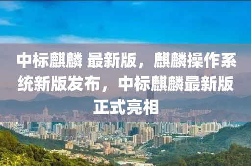 中標麒麟 最新版，麒麟操作系統(tǒng)新版發(fā)布，中標麒麟最新版正式亮相