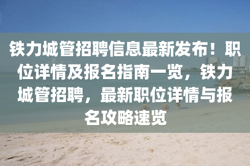 鐵力城管招聘信息最新發(fā)布！職位詳情及報名指南一覽，鐵力城管招聘，最新職位詳情與報名攻略速覽