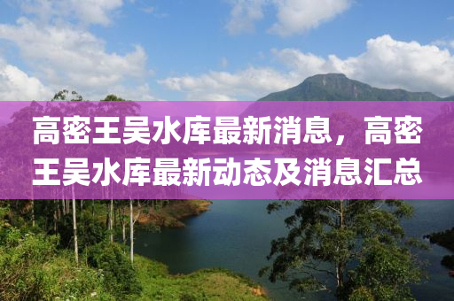 高密王吳水庫最新消息，高密王吳水庫最新動態(tài)及消息匯總